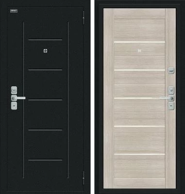 Входная дверь Райт Букле черное/Cappuccino Veralinga BR4627