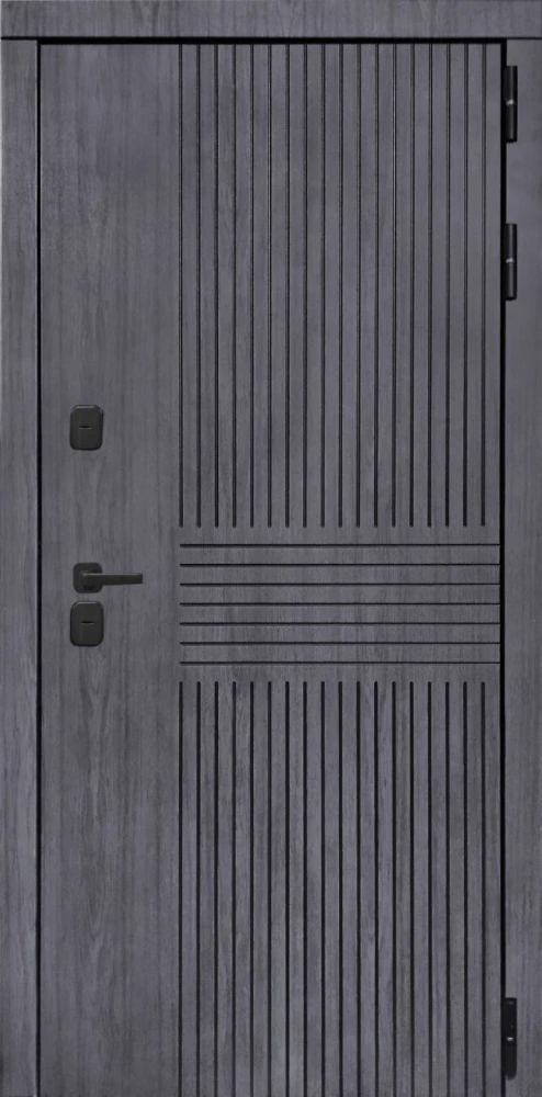 Входная дверь ДвериПРО Берген Алиса (16мм, ПВХ софт грей, зеркало) DPRO197904 внешняя сторона