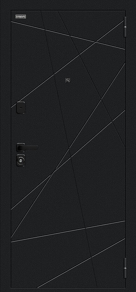 Входная дверь Граффити-5/SBlack Букле черное/Look Art BR6186 внешняя сторона