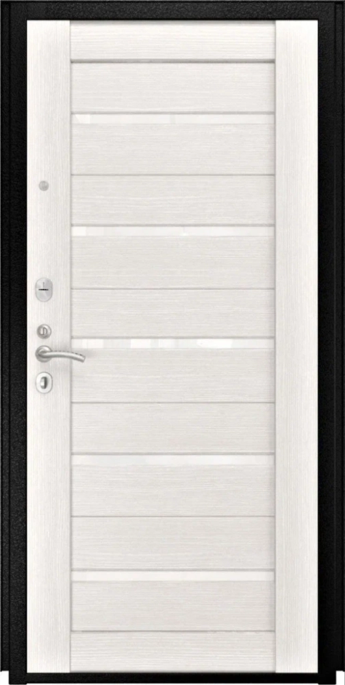 Входная дверь ДвериПРО L-3b СБ-1 (лак. белое, 16мм, беленый дуб) DPRO196023 внутренняя сторона